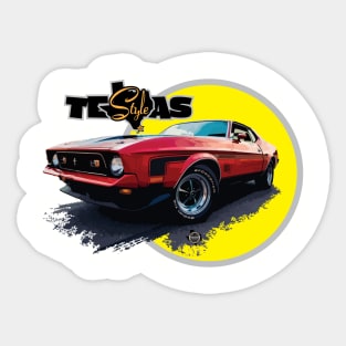 Texas Style Mustang Mach 1 Yellow Sticker